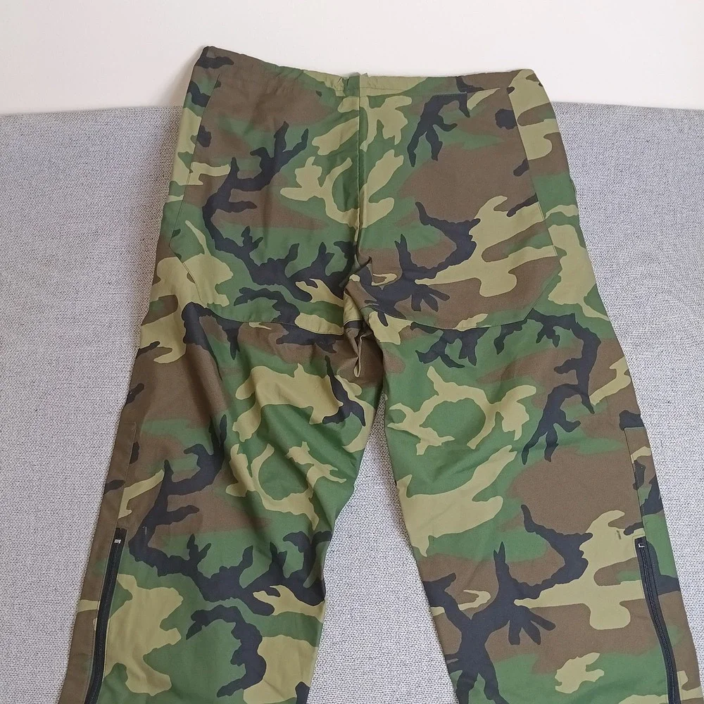 US Military ECWCS Trousers Mens L-L Green Camo Excellent Woodland Gore-Tex Shell